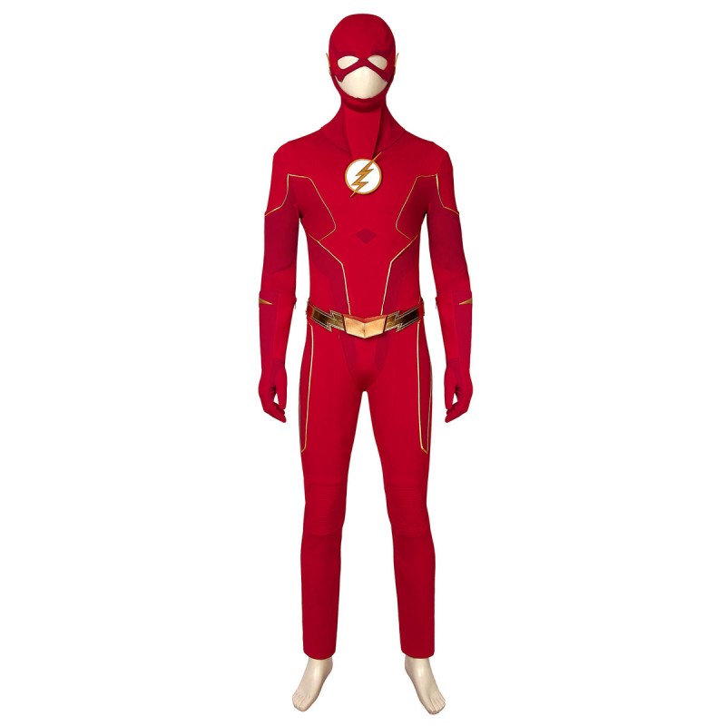 The Flash Cosplay Barry Allen Ture Red Faux Leather Set DC Comics Costumi Cosplay Carnevale Halloween