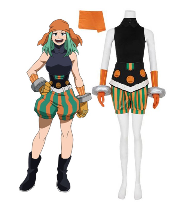 My Hero Academia Cosplay Fukukato Emi Pantaloni in poliestere nero Costumi cosplay con fascia Carnevale Halloween