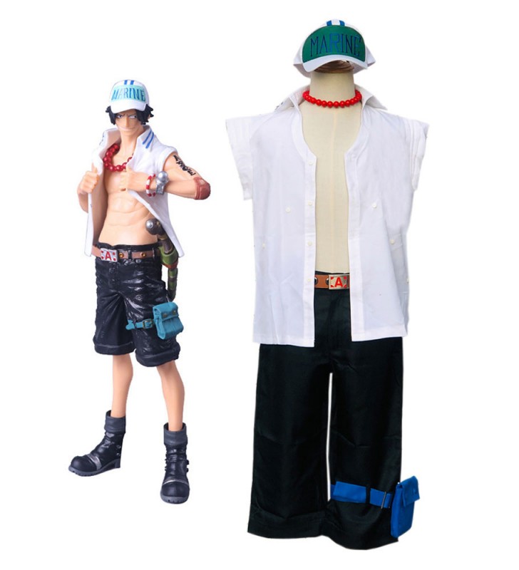 Un pezzo Fire Fist Ace Portgas D Ace Set da 7 pezzi Costumi Cosplay Carnevale