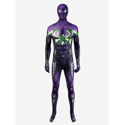 di SpiderMan Marvel#39;s SpiderMan Miles Morales Purple Reign Costumi Cosplay Carnevale