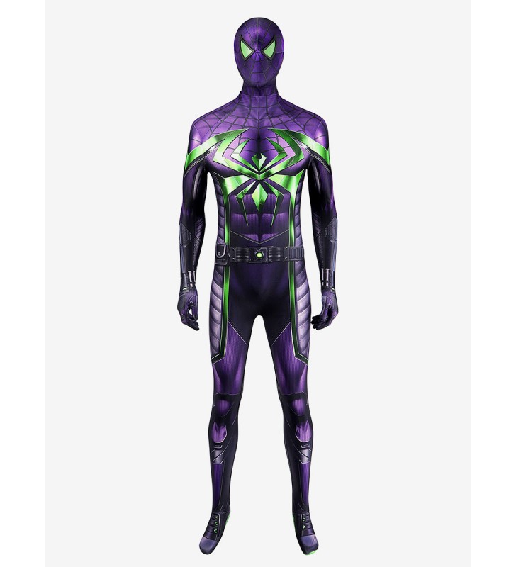 di SpiderMan Marvel#39;s SpiderMan Miles Morales Purple Reign Costumi Cosplay Carnevale