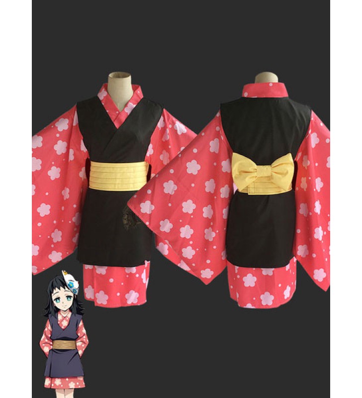 Costume Carnevale Makomo Demon Slayer: Kimetsu No Yaiba Red Kimono Cosplay Set Costumi Cosplay Halloween