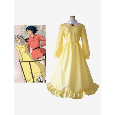 Costumi cosplay di Howl#39;s Moving Castle Sophie Yellow Dress Halloween