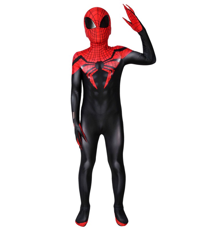 Superior Spider Man Nero Rosso Cosplay Tuta Lycra Spandex Marvel Comics Costume Carnevale Halloween