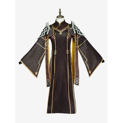 Genshin Impact Zhongli Cosplay interi costumi e campana Halloween