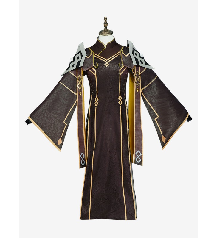 Genshin Impact Zhongli Cosplay interi costumi e campana Halloween