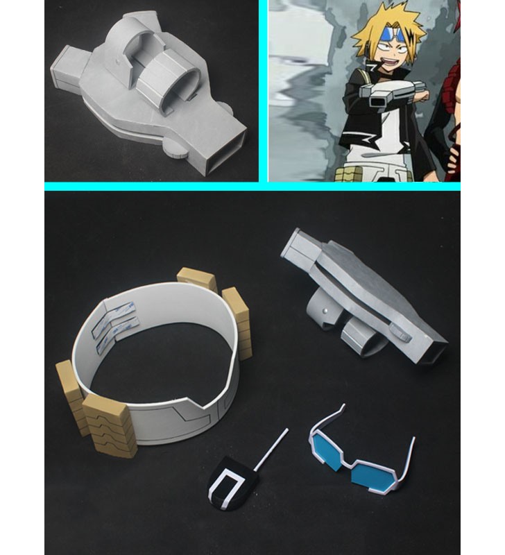 My Hero Academia Cosplay Kaminari Denki Occhiali grigio chiaro Armwear Accessori Cosplay Halloween