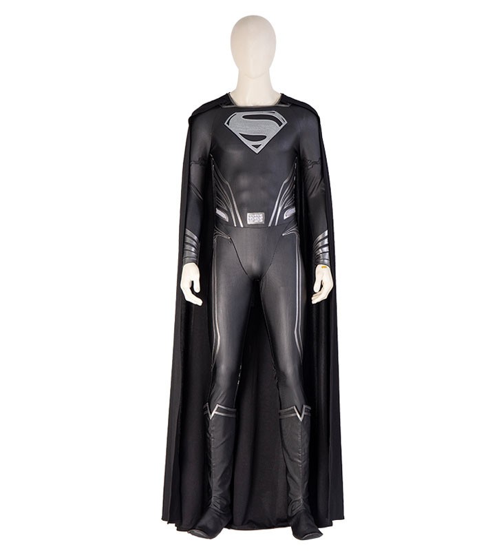 Black Superman Poliestere Black DC Comics completo Costumi Cosplay Halloween