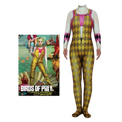 Harley Quinn tuta Birds Of Prey Lycra Spandex Suit Zentai Halloween
