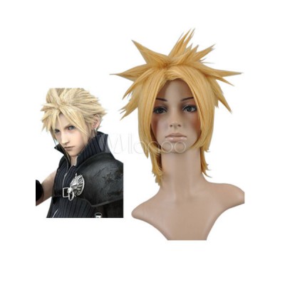 Parrucca d'oro cosplay Final Fantasy di Claude Faustus Carnevale