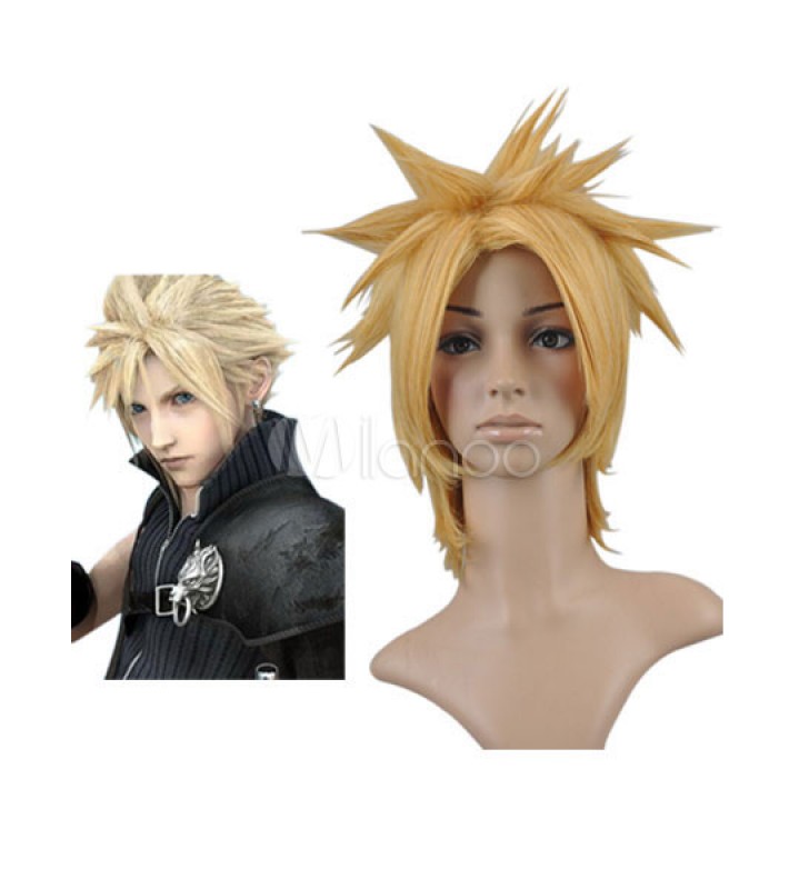 Parrucca d'oro cosplay Final Fantasy di Claude Faustus Carnevale