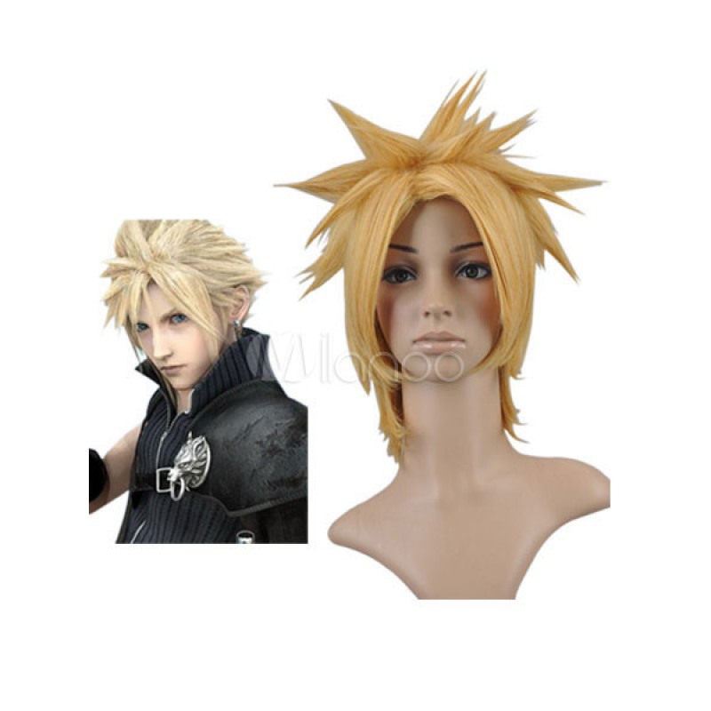 Parrucca d'oro cosplay Final Fantasy di Claude Faustus Carnevale