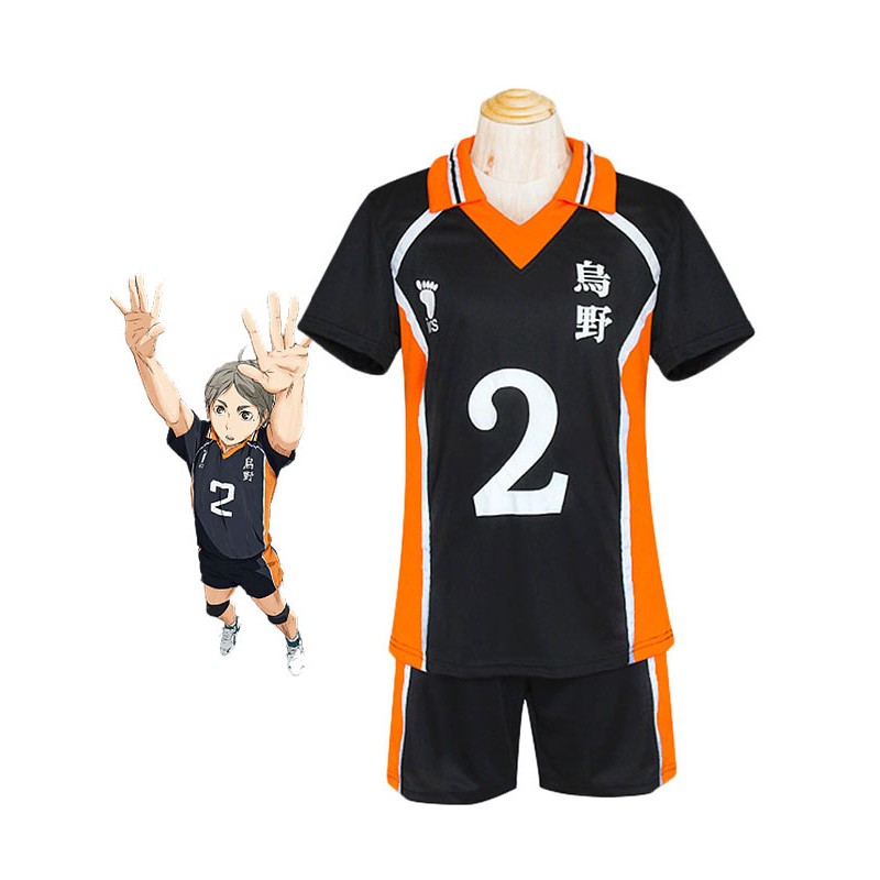 2023 Haikyuu!! Sugawara Koushi No. 2 Jersey Costume Costumi Cosplay Carnevale Halloween