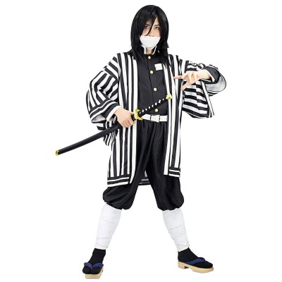 Demon Slayer: Kimetsu No Yaiba Iguro Obanai Kimono Solo Anime Costumi Cosplay Carnevale Halloween