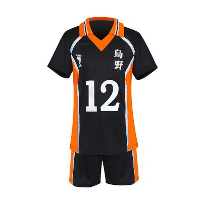 Haikyuu !! Karasuno High School No.12 Tadashi Yamaguchi Set completo Uniforme da squadra di pallacanestro Costumi Cosplay Halloween