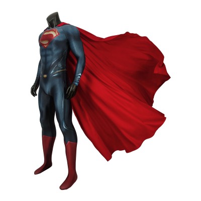 Superman Clark Kent DC Comics Lycra Spandex Catsuit con mantello Costumi Cosplay Carnevale Carnevale Halloween