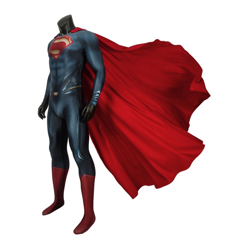 Superman Clark Kent DC Comics Lycra Spandex Catsuit con mantello Costumi Cosplay Carnevale Carnevale Halloween