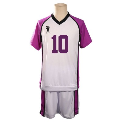 Haikyuu !! Shiratorizawa Academy No.10 Kenjiro Shirabu Set completo Uniforme da squadra di pallacanestro Costumi Cosplay Halloween