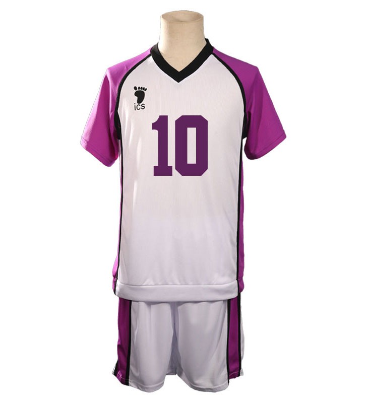 Haikyuu !! Shiratorizawa Academy No.10 Kenjiro Shirabu Set completo Uniforme da squadra di pallacanestro Costumi Cosplay Halloween