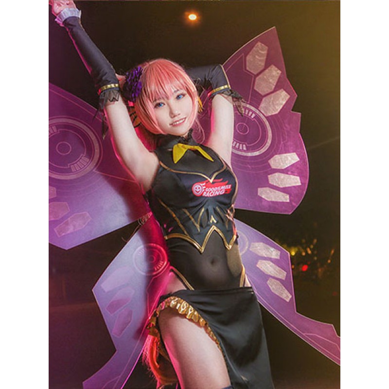 Costume Carnevale VOCALOID Luka Gioco nero accessori per la testaGrembiule inferiore del corpoCalze sopra al ginocchiopapillioncravattatutacanottacoprimaniche set donn Costumi Cosplay Halloween
