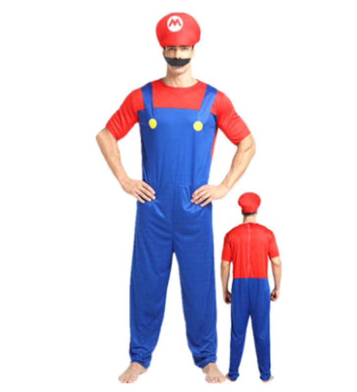 Carnevale Costumi Cotone misto bicolore Carnevale Super Mario Bros tutacappellocon barba Halloween