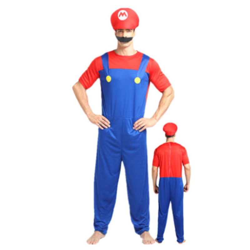 Carnevale Costumi Cotone misto bicolore Carnevale Super Mario Bros tutacappellocon barba Halloween