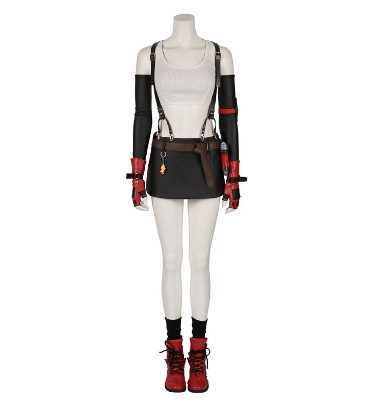 Costumi Cosplay Final Fantasy 2023 Costume Bianco Cosplay di Gioco (Senza Scarpe) Tifa Lockhart Ecopelle Carnevale Halloween