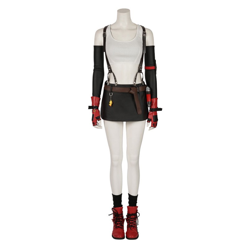 Costumi Cosplay Final Fantasy 2023 Costume Bianco Cosplay di Gioco (Senza Scarpe) Tifa Lockhart Ecopelle Carnevale Halloween