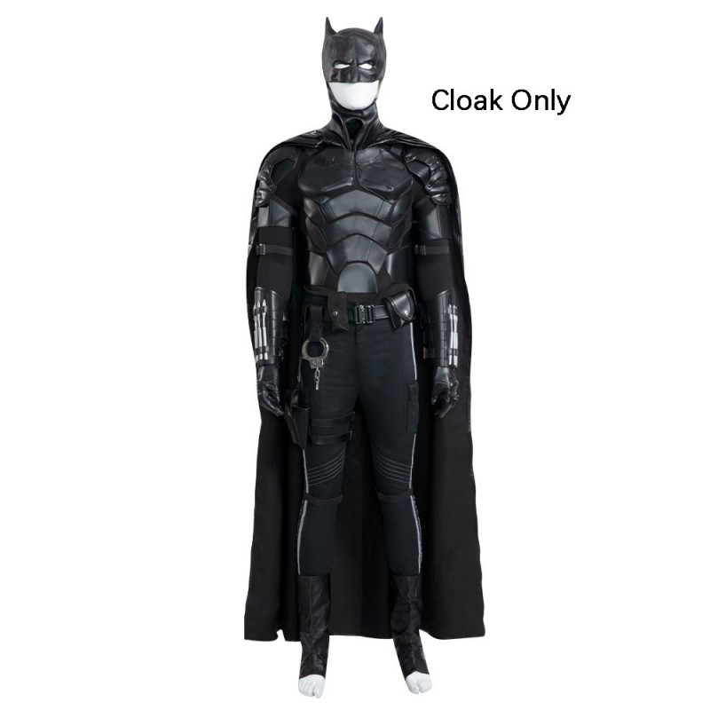 Mantello in finta pelle di poliestere nero Batman Cosplay Mantello solo DC Comics Halloween