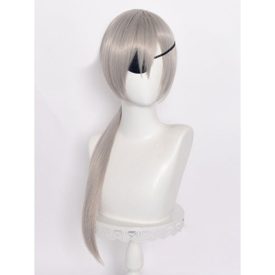 Chainsaw Man Quanxi Argento Parrucca Cosplay Fibra resistente al calore Liscio Parrucche Cosplay Anime giapponesi Carnevale