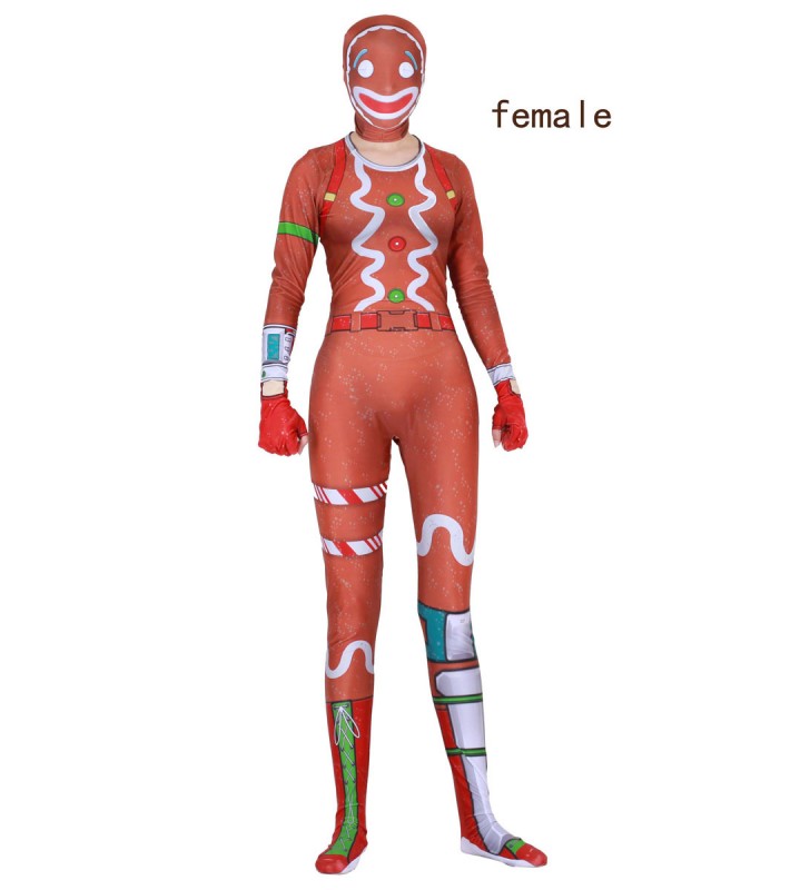 Costumi Cosplay Fortnite Oragnge Red Gioco Fortnite Body Body Tuta Merry Marauder Lycra Spandex Gioco per adulti Costumi Cosplay Halloween