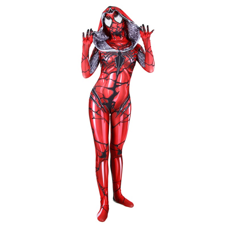 di Venom Film Cosplay Spider Man tuta con cappuccio rosso Marvel Comics Costumi Cosplay Halloween