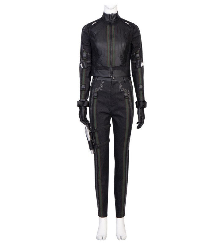 Black Widow Yelena Belova Cosplay Costume da 6 pezzi Set di fibra di poliestere nero Marvel Comics completo Costumi Cosplay Carnevale