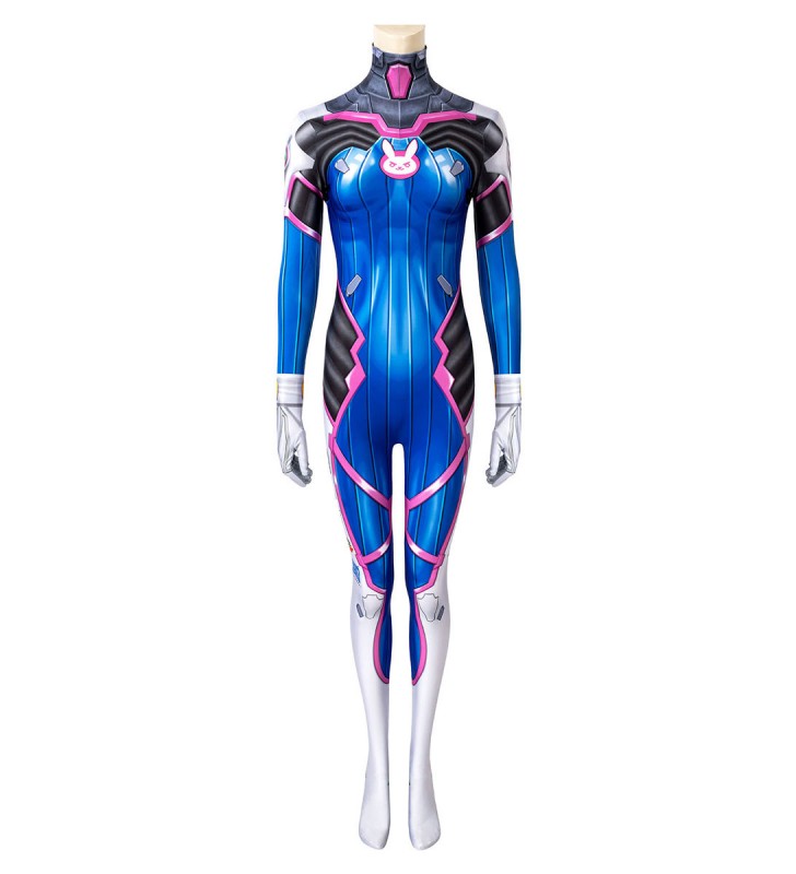 Overwatch D.Va Hana Song Costumi Cosplay Blu Lycra Spandex Tuta Catsuits Gioco Zentai Costumi Cosplay Carnevale Halloween