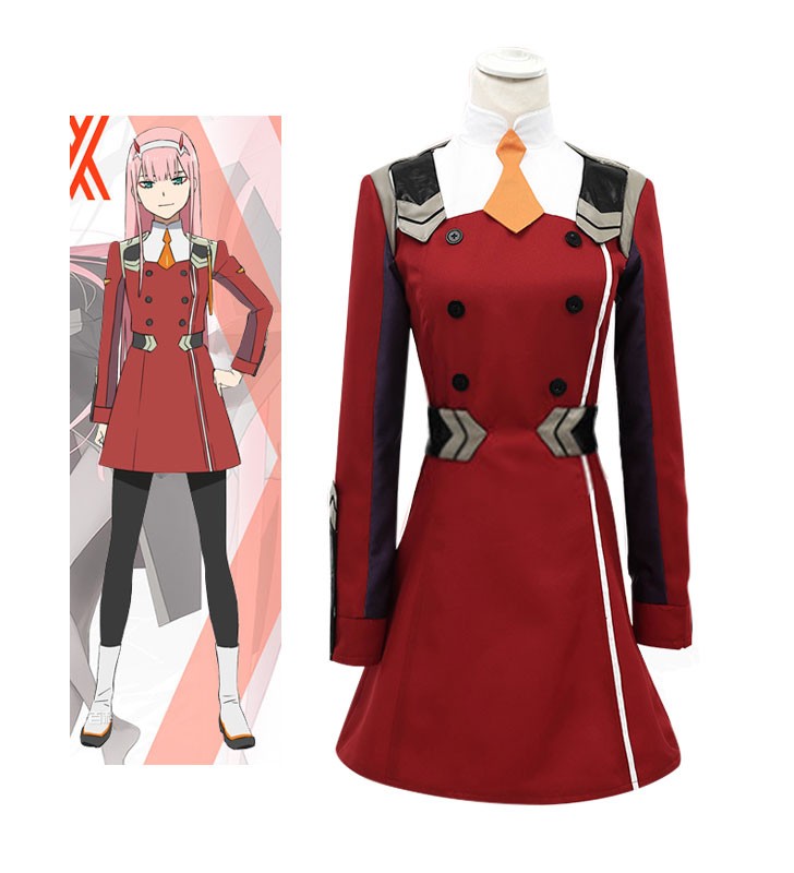 Costume Carnevale Darling in the FranXX accessori per la testa in panno uniforme borgogno Costumi Cosplay Carnevale Halloween