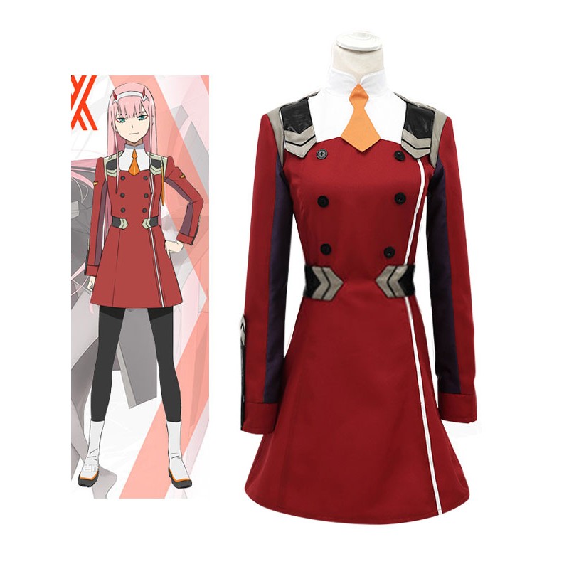 Costume Carnevale Darling in the FranXX accessori per la testa in panno uniforme borgogno Costumi Cosplay Carnevale Halloween