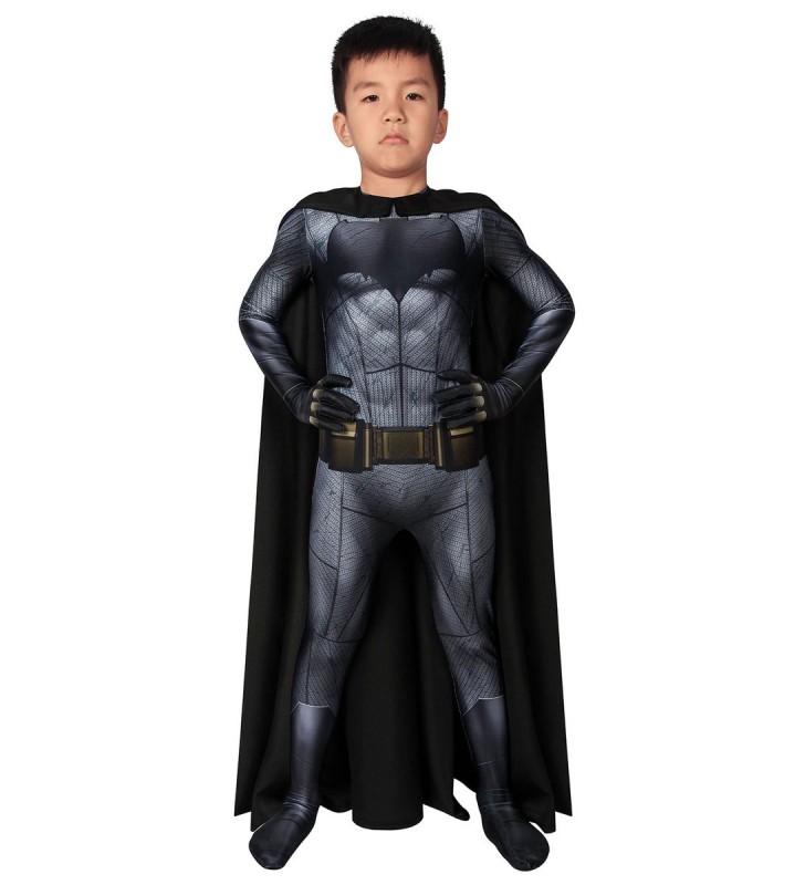 Tuta Cosplay Batman Kid Zentai Batman V per Superman Dawn Of Justice Bruce Wayne Cosplay Carnevale Halloween