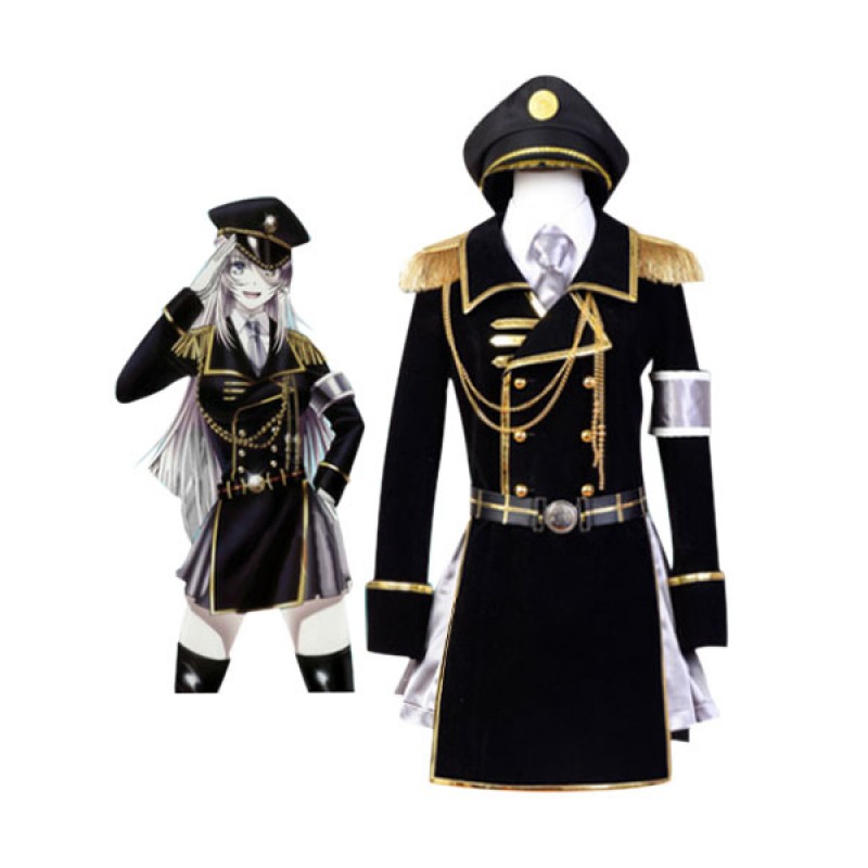 Costume Carnevale K donna cappotto set Anime Giapponese nero velo Costumi Cosplay Carnevale Halloween