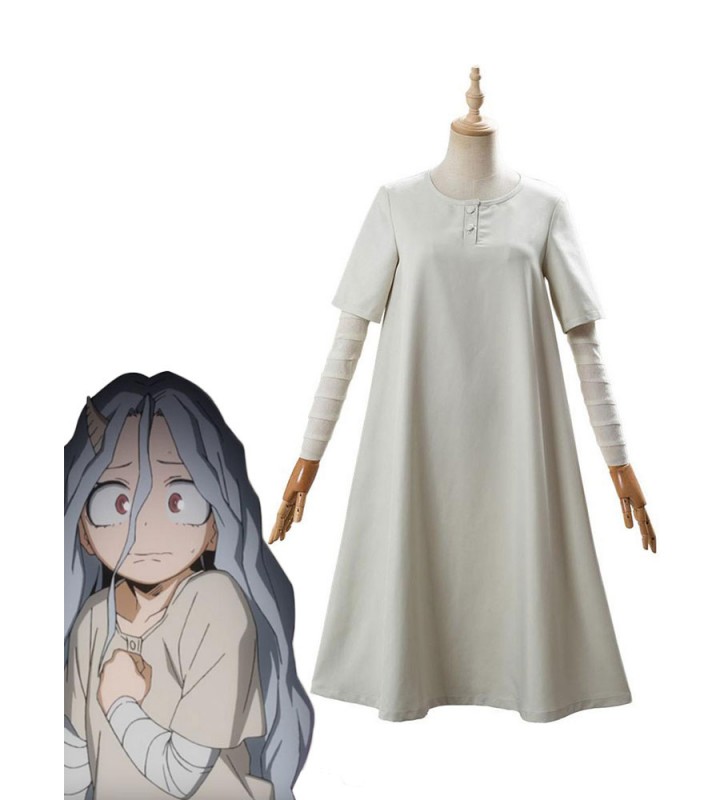 Costume Carnevale My Hero Academia Cosplay Eri Abito grigio chiaro con costumi Cosplay Armwear