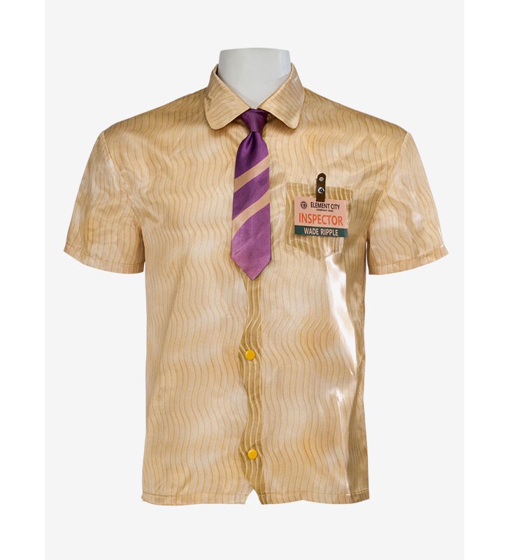 Elemental Film Cosplay Wade Ripple Cosplay Camicia e cravatta con porta biglietti da visita Carnevale