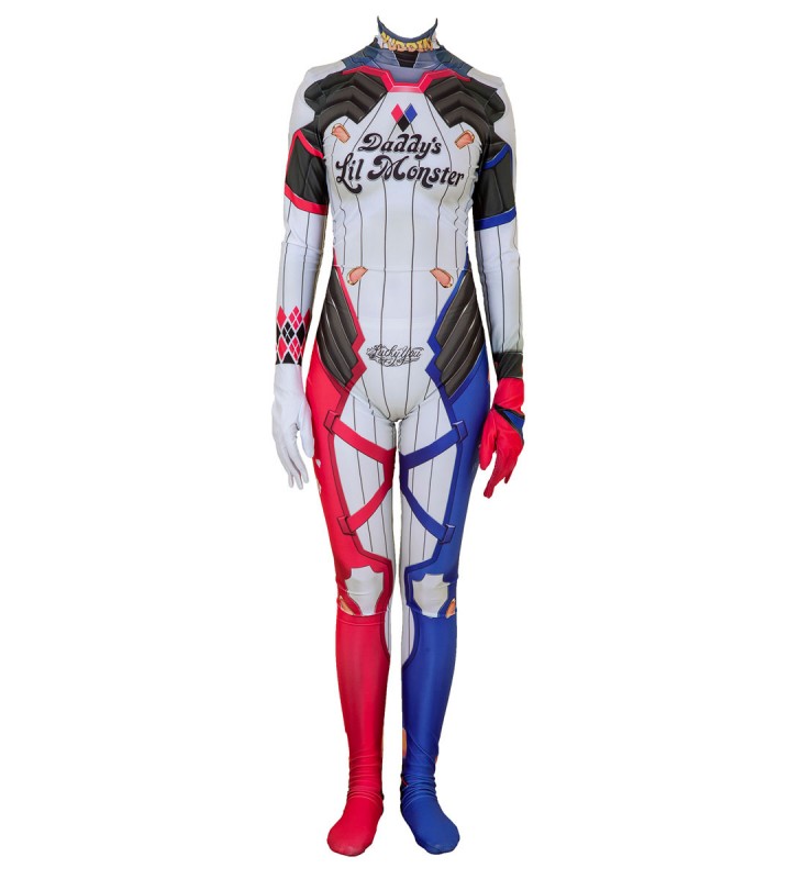 Cosplay cosplay di Suicide Squad Harley Quinn Red Lycra Spandex Body DC Comics Halloween