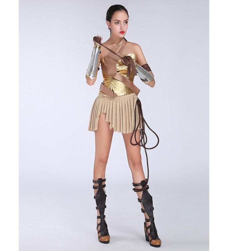 DC Comics Wonder Woman topminigonnaObicoprigomiticon tracolla set Film Costumi Cosplay Carnevale Halloween