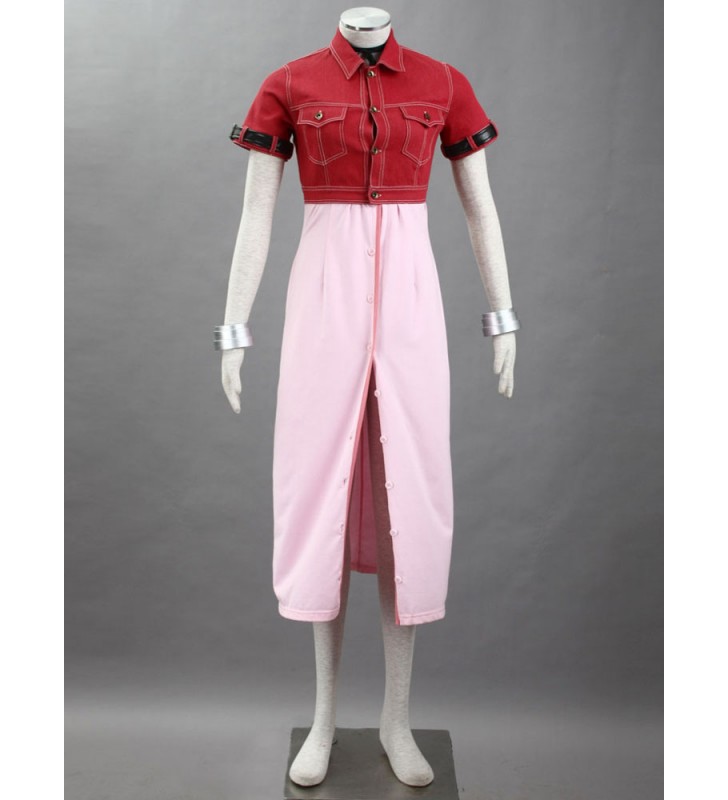 Final Fantasy Aeris Gainsborough Denim PU Costumi Cosplay Carnevale Halloween