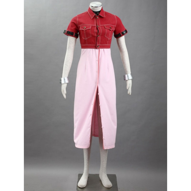 Final Fantasy Aeris Gainsborough Denim PU Costumi Cosplay Carnevale Halloween