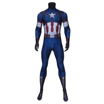 Marvel Comics Marvel #39;s The Avengers Capitan America Film Lycra Spandex Catsuit Costumi Cosplay Carnevale Halloween