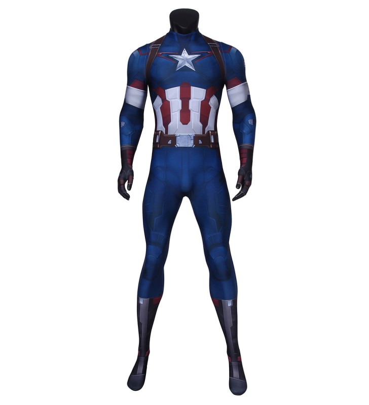 Marvel Comics Marvel #39;s The Avengers Capitan America Film Lycra Spandex Catsuit Costumi Cosplay Carnevale Halloween