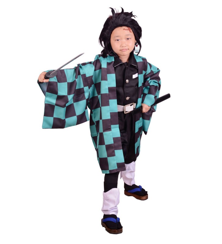 Demon Slayer: Kimetsu No Yaiba Kamado Tanjirou Kids Costumi Cosplay