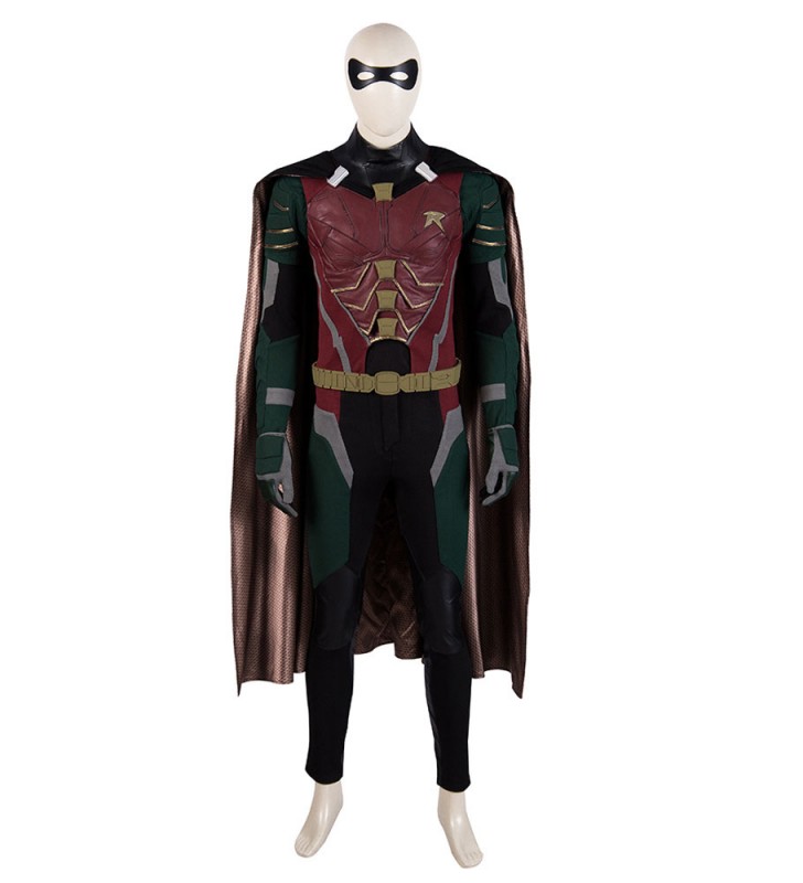 DC The Titans Robin Nightwing Borgogna PU Set in pelle Movie TV Dramma Cosplay Costumi Costumi Cosplay Halloween