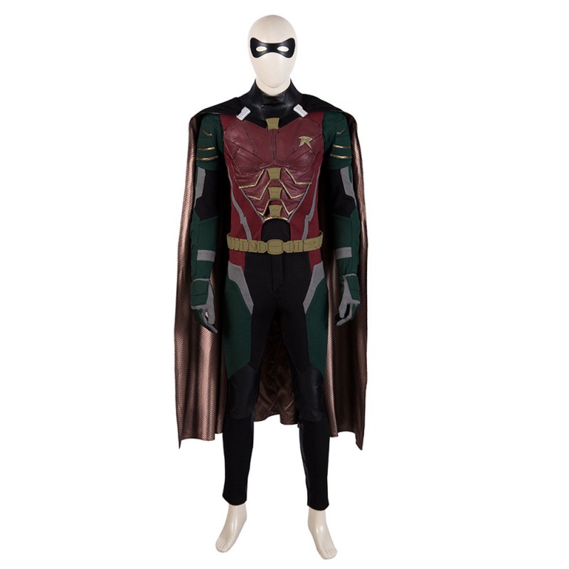 DC The Titans Robin Nightwing Borgogna PU Set in pelle Movie TV Dramma Cosplay Costumi Costumi Cosplay Halloween