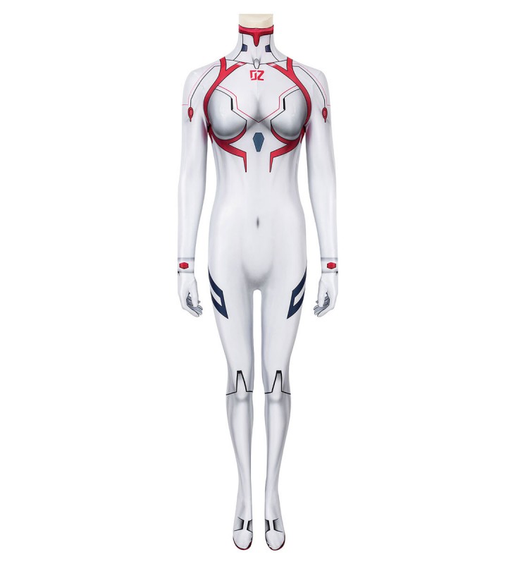 EVA Evangelion Asuka Soryu Asuka Langley Bianco Lycra Spandex Tuta Catsuits Zentai Costumi Cosplay Carnevale